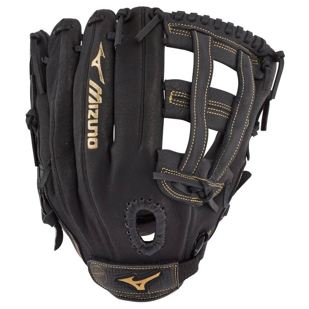 Guantes Mizuno Premier Series Slowpitch 12" Hombre Negras/Doradas España BDWA-10478